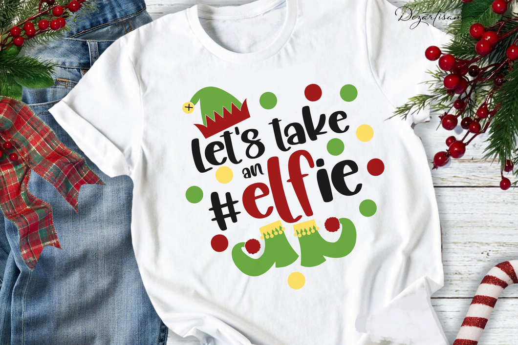 Elfie SVG | Lets Take Elfie SVG | Christmas Elf SVG