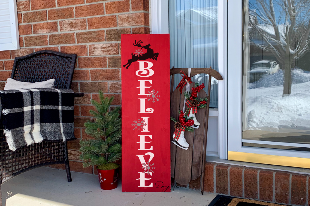 Christmas Believe Porch Sitter SVG Digital Design Cut File For Cricut & Silhouette
