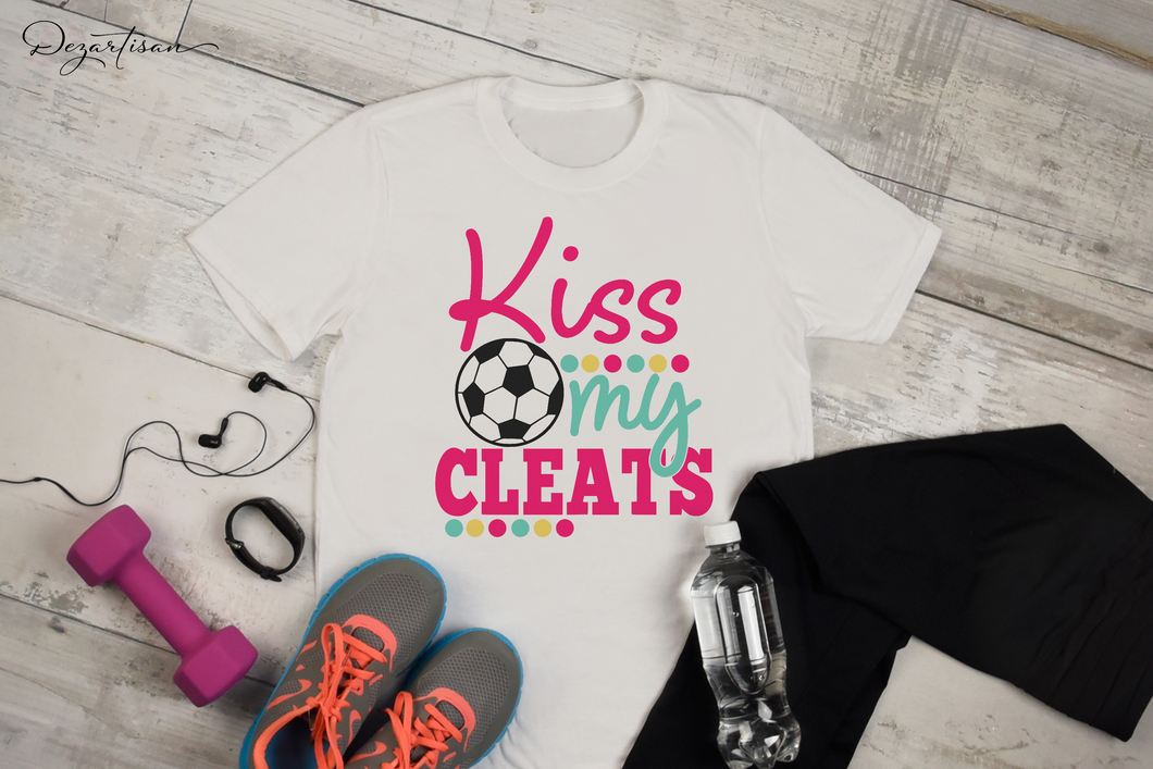 Kiss My Cleats Soccer SVG for Cricut & Silhouette