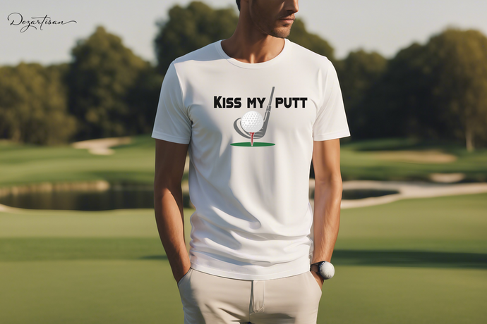 Golf Ball Golf Club Kiss My Putt Funny Golfing SVG Cut File