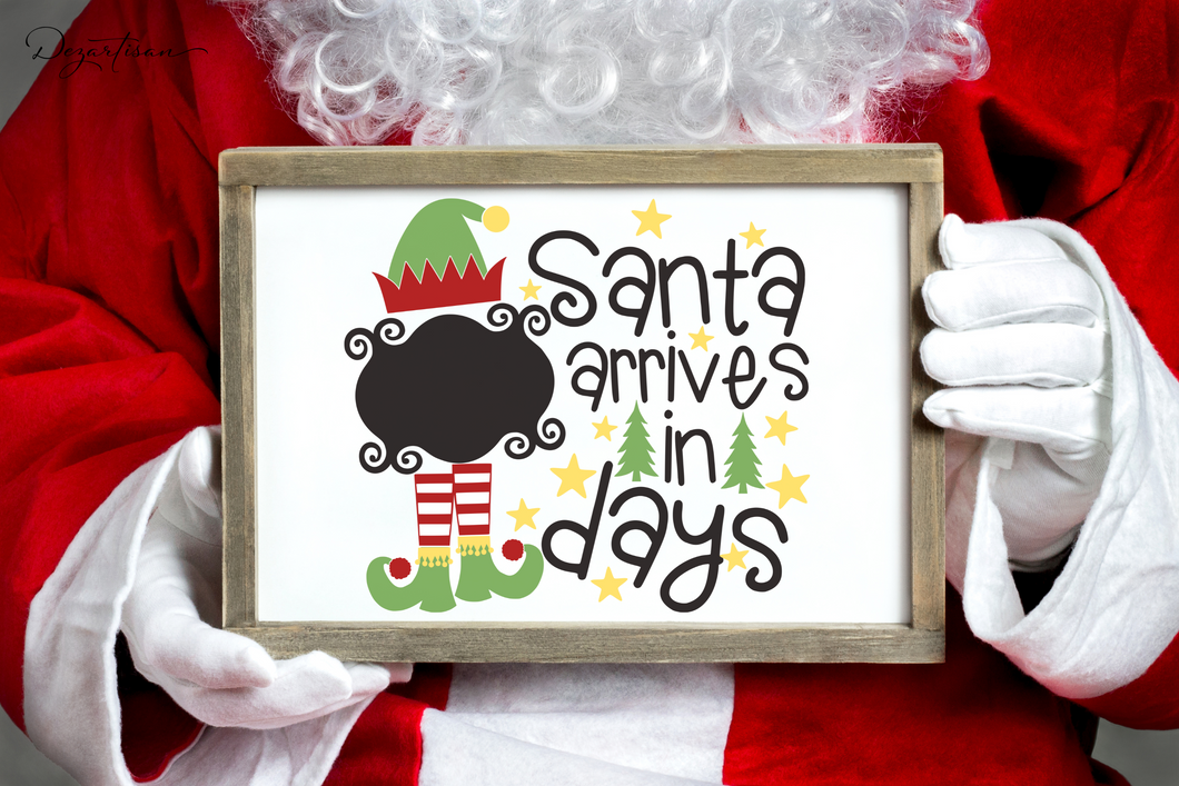 Santa Advent SVG | Santa Arrives Countdown SVG | Christmas Advent SVG | Christmas Countdown