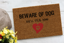 Load image into Gallery viewer, Beware Of Dog She&#39;ll Steal Your Heart Paw print SVG Digital Design Cut File for Cricut &amp; Silhouette
