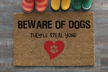 Load image into Gallery viewer, Beware Of Dog they&#39;ll Steal Your Heart Paw print SVG Digital Design Cut File for Cricut &amp; Silhouette
