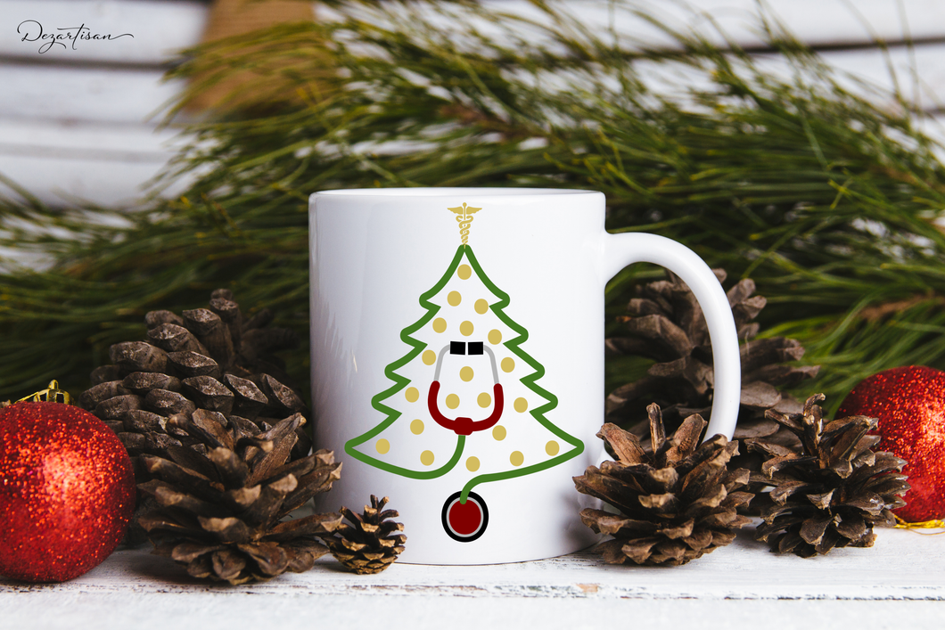 Stethoscope Christmas Tree SVG Digital Design Cut File for Cricut & Silhouette
