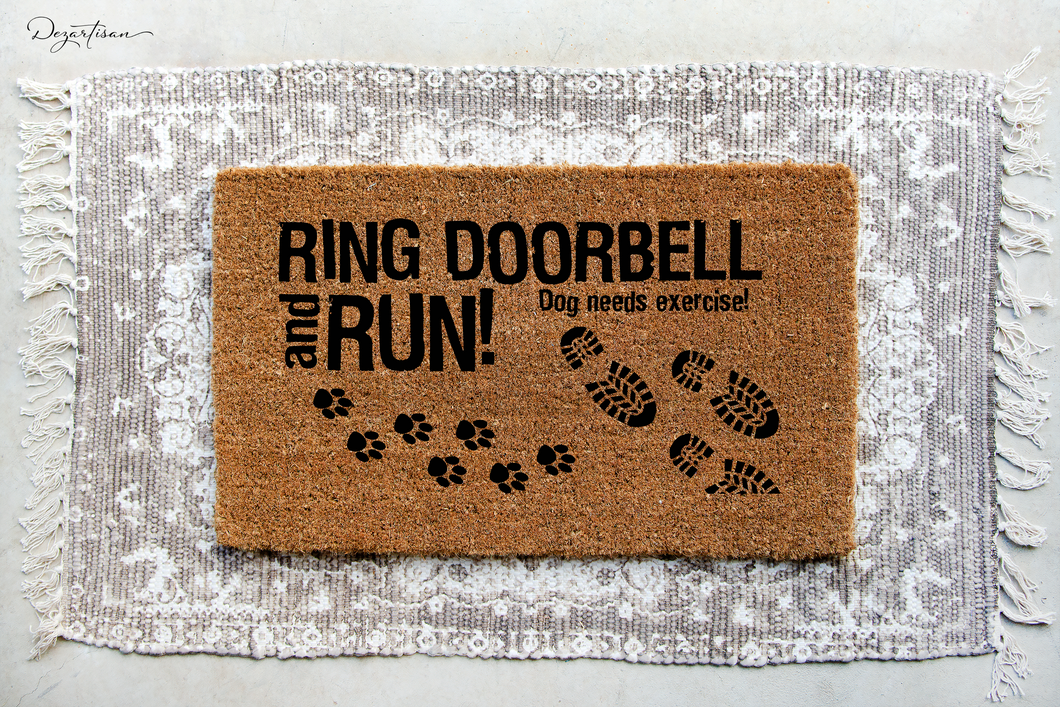 Ring Doorbell and Run Dog Needs Exercise SVG Digital Design Cut File for Cricut & Silhouette