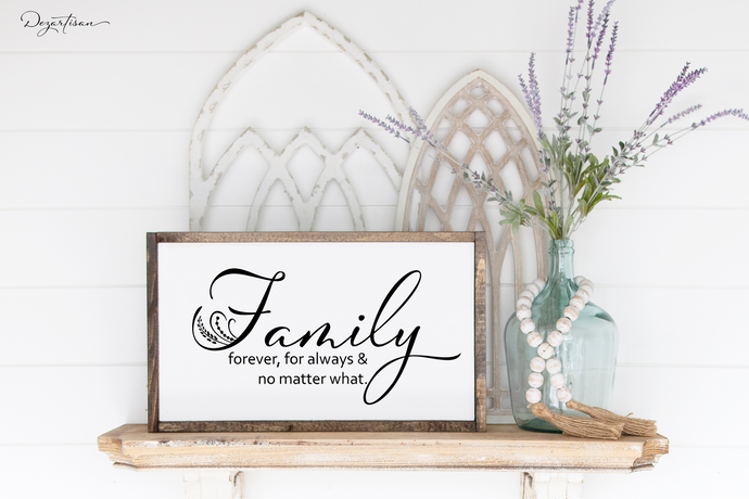 Family Forever For Always No Matter What SVG Digital Design Cut File for Cricut & Silhouette