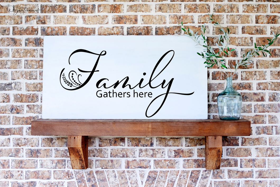 Family Gathers Here SVG Digital Design Cut File for Cricut & Silhouette