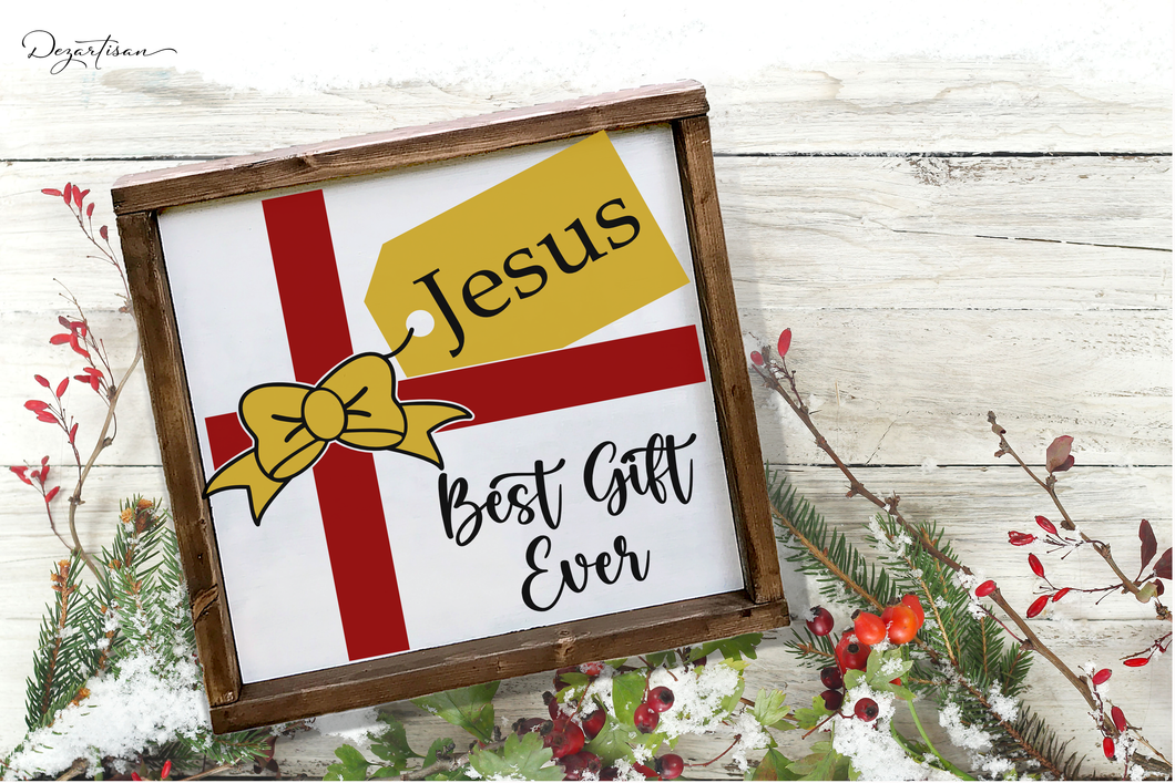 Jesus Is The Best GIft Ever Christmas Present SVG Digital Design Cut File for Cricut & Silhouette