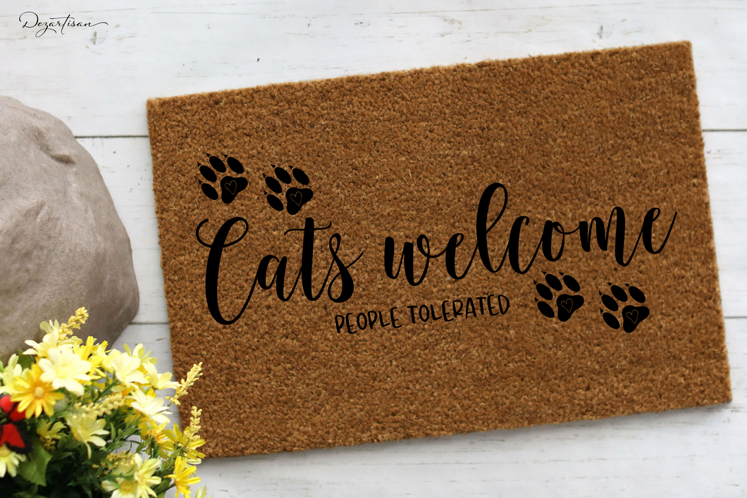 Cats Welcome People Tolerated SVG Digital Design Cut File for Cricut & Silhouette