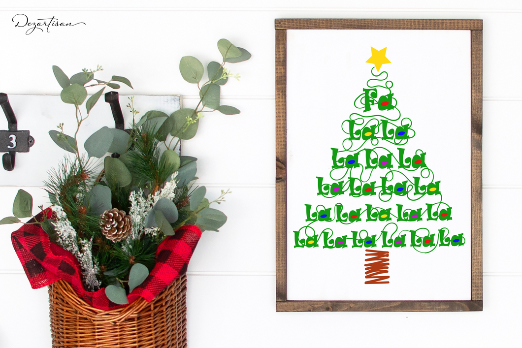 Fa La La SVG, Christmas Tree SVG, Whimsical Christmas SVG cut file