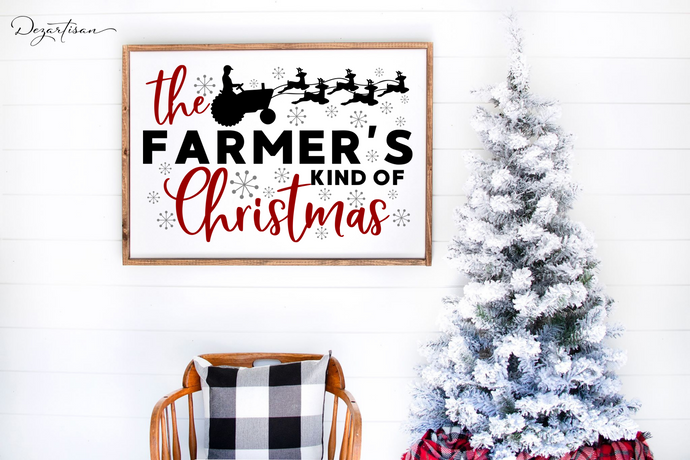 Farmers Christmas SVG, Christmas Tractor SVG, Santa Tractor SVG