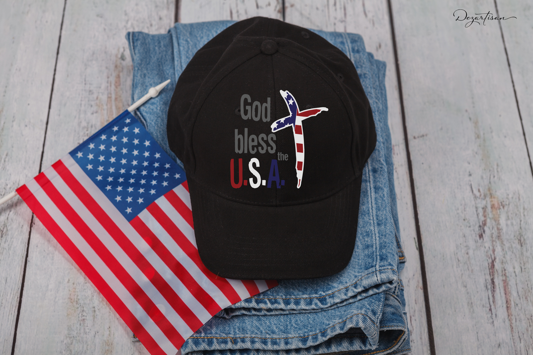 God Bless USA Flag Cross SVG Digital Design Cut File for Cricut & Silhouette