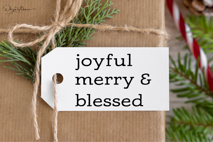 Joyful SVG, Merry and Blessed SVG, Christmas Cut File