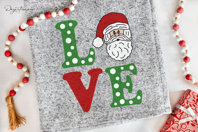 Cute Santa Claus Love SVG, Christmas Cut File