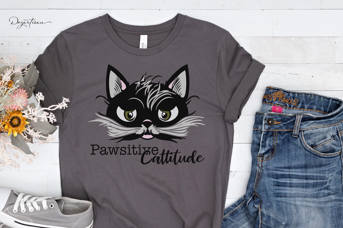 Pawsitive Cattitude Cat SVG Cut Filea