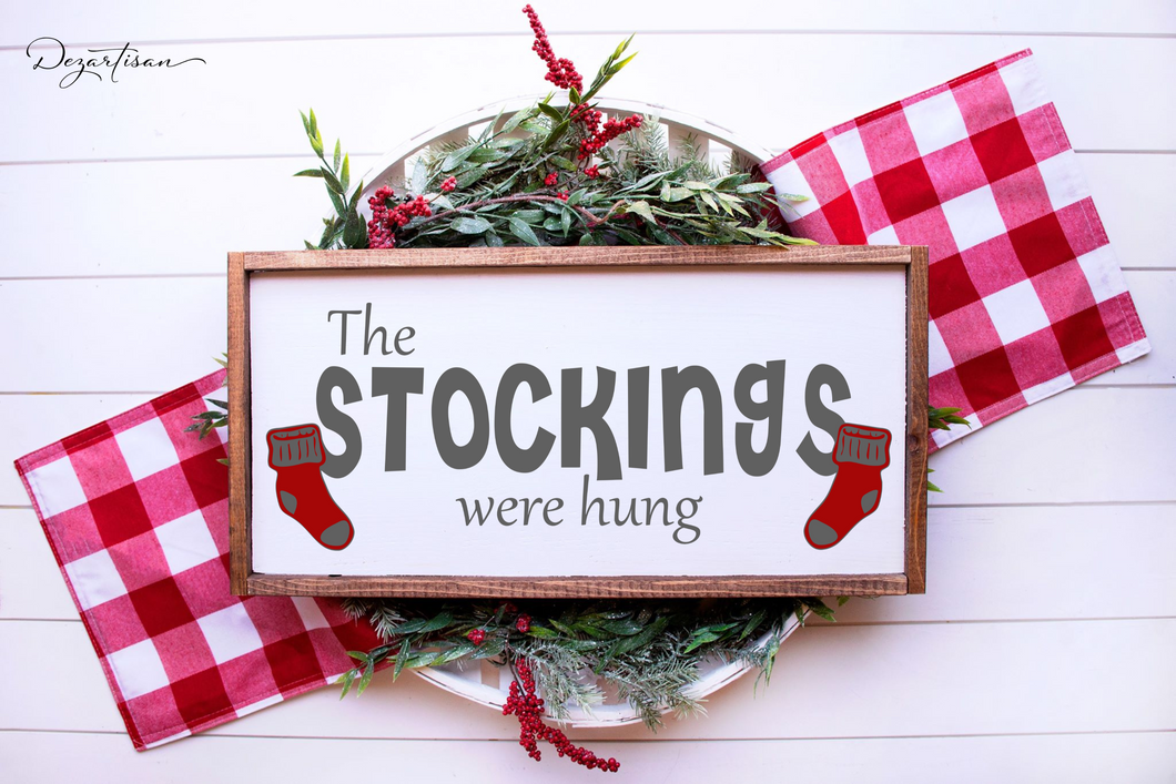 The stockings were hung svg, christmas cut file
