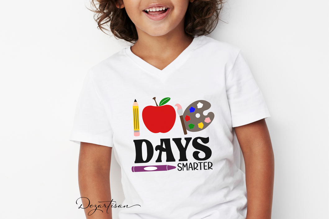 100 Days of School Apple, Pencil, Paint Pallet SVG Digital Design