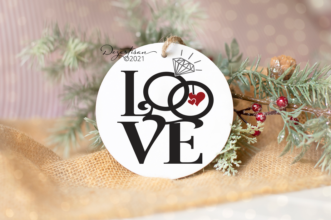 Love Wedding Rings SVG | DXF for Cricut and Silhouette Die Cutting Machines.