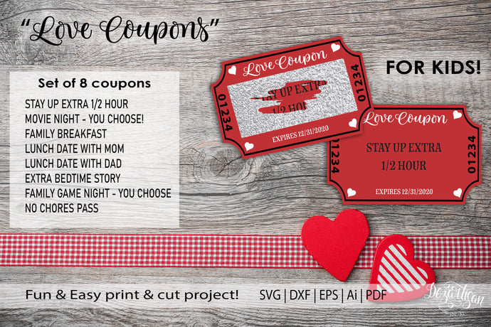 20DZA2004 Valentine's Day Love Coupon  Premium Cut files for your Cricut or Silhouette Cutting Machines. File formats include SVG | DXF | EPS | Ai.