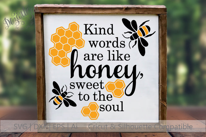 20DZA2008 Kind Words Honey Bee Premium Cut files for your Cricut or Silhouette Cutting Machines. File formats include SVG | DXF | EPS | Ai.