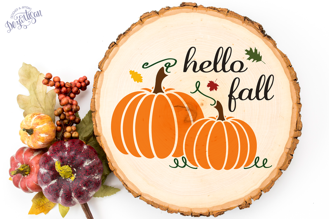 Hello Fall Premium Cut File for your Cricut & Silhouette Cutting Machines. File Formats are SVG | DXF | EPS | Ai