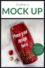 Load image into Gallery viewer, Red Glitter Tumbler Mock Up for Christmas - PNG
