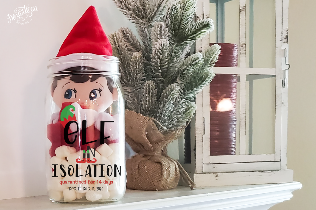 Elf In Isolation Quarantined 14 days SVG Digital Design Cut File For Cricut & Silhouette