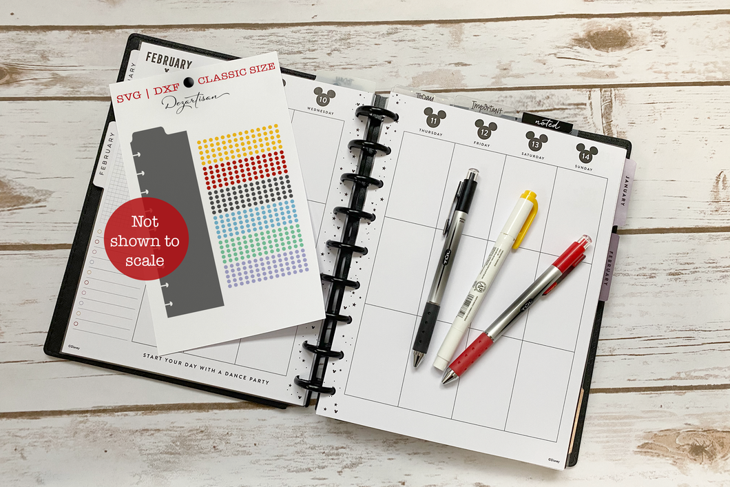 Planner Classic Top Short Dashboard And Productivity Dots Print And Cut SVG Digital Design Cut File for Cricut & Silhouette