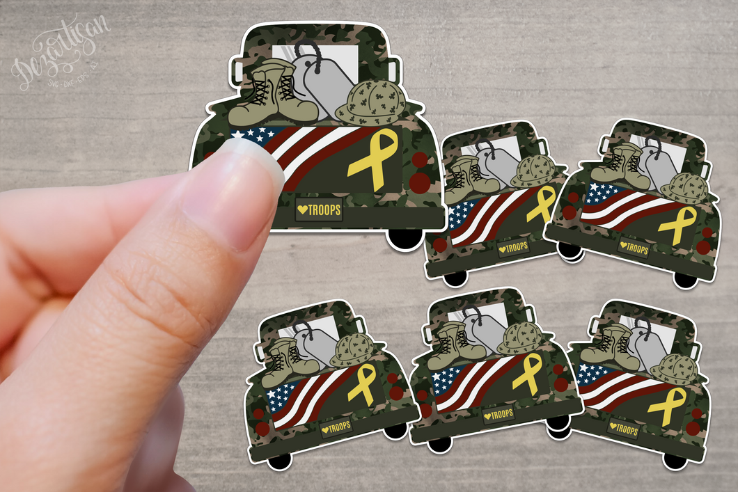 Military Truck Sticker Print and Cut ready files for Cricut & Silhouette