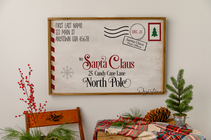 Santa Claus North Pole Postcard SVG Cricut Silhouette Premium Cut Files