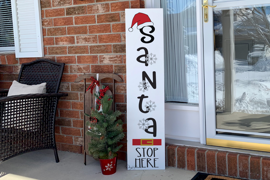 Santa Stop Here Believe Porch Sitter SVG Cricut Silhouette Premium Cut Files