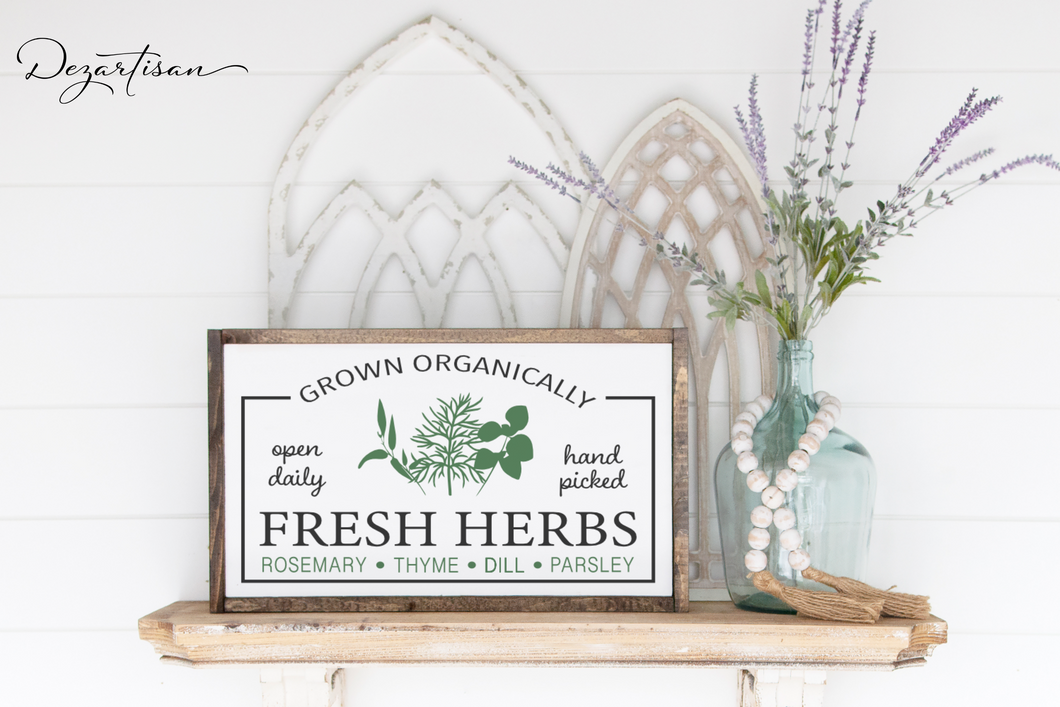 Fresh Herbs Organically Grown Hand Picked SVG Digital Design