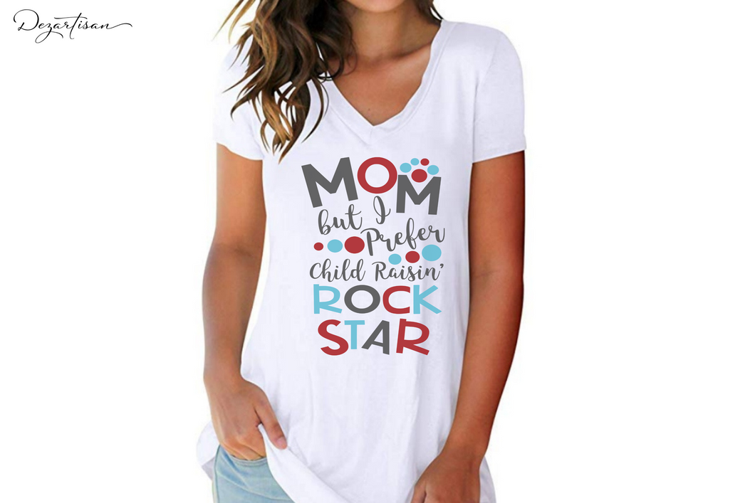 Mom Child Raisin' Rock Star SVG Digital Designs Cut File for Cricut & Silhouette