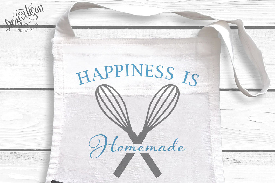DZA0010C  Happiness is Homemade Premium Cut files for your Cricut or Silhouette Cutting Machines. File formats include SVG | DXF | EPS | Ai.
