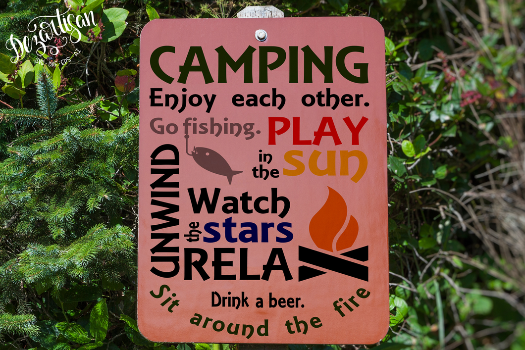DZA0023 Camping Relax Fish SVG | DXF Cut File for Cricut & Silhouette Machines