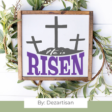 Load image into Gallery viewer, DZA0043E Easter He is Risen Premium Cut files for your Cricut or Silhouette Cutting Machines. File formats include SVG | DXF | EPS | Ai.
