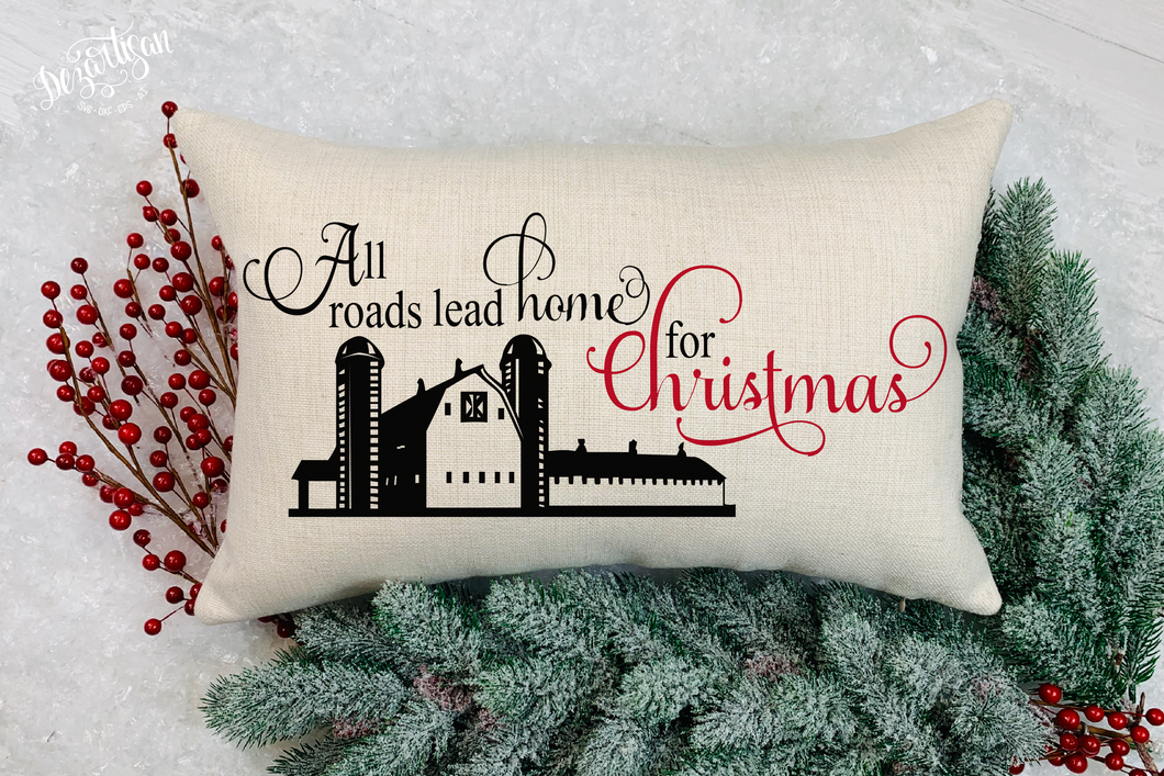 All roads lead home for Christmas Premium Cut File for your Cricut & Silhouette Cutting Machines. File Formats are SVG | DXF | EPS | Ai