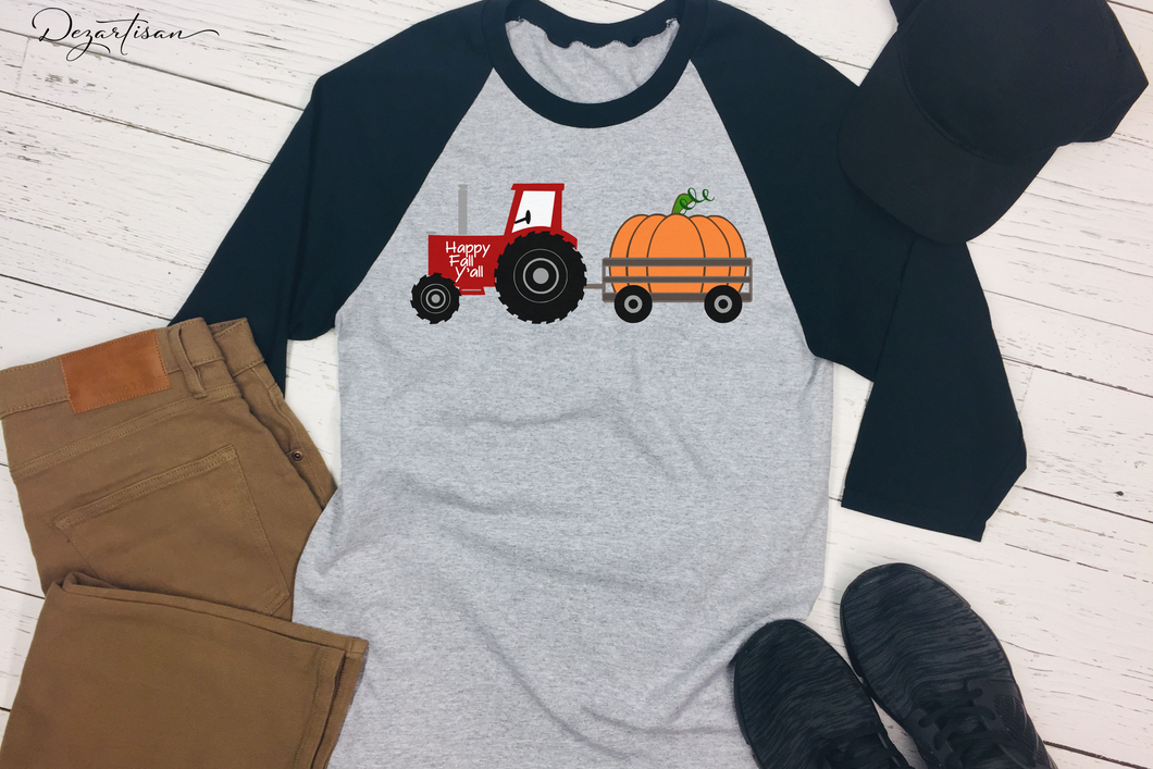 Farm Tractor and Pumpkins SVG Digital Design
