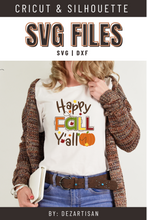 Load image into Gallery viewer, Happy Fall Y&#39;all Pumpkin SVG Digital Art
