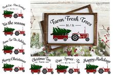 Load image into Gallery viewer, Christmas Tree Tractor Bundle Premium Cut File for your Cricut &amp; Silhouette Cutting Machines. File Formats are SVG | DXF | EPS | Ai
