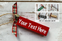 Load image into Gallery viewer, Christmas Wood Block Ornament Mock Up for Small Business Crafters PNG
