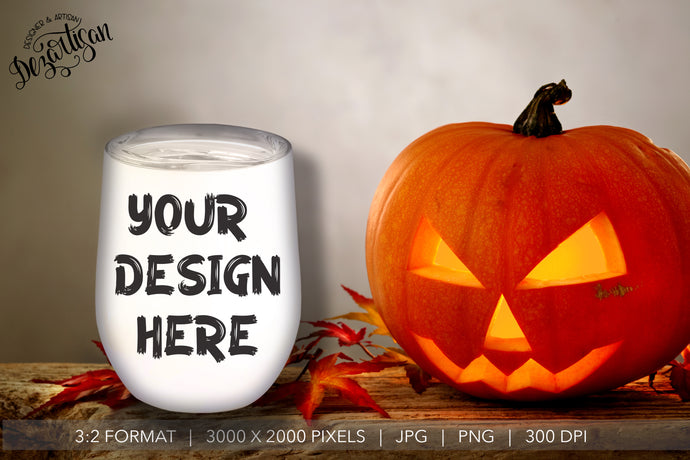 Halloween Wine Tumbler 3;2 Pixels, PNG Mock Up for small business crafters