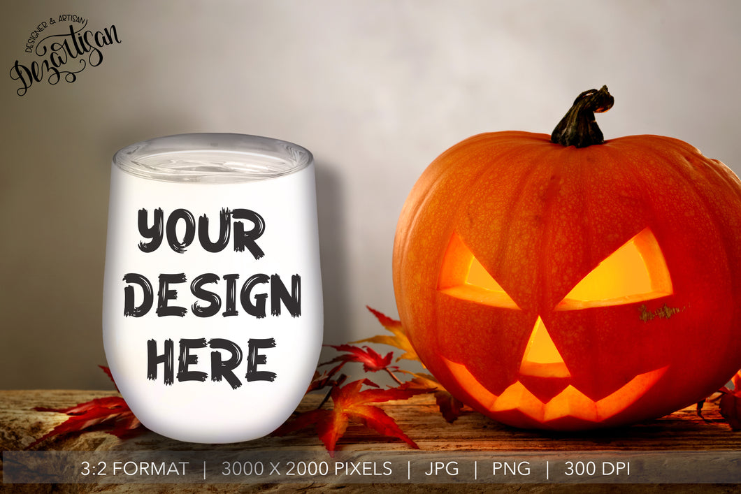 Halloween Wine Tumbler 3;2 Pixels, PNG Mock Up for small business crafters