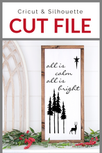 Load image into Gallery viewer, All is calm winter scene Premium Cut File for your Cricut &amp; Silhouette Cutting Machines. File Formats are SVG | DXF | EPS | Ai
