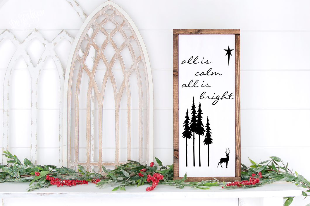All is calm winter scene Premium Cut File for your Cricut & Silhouette Cutting Machines. File Formats are SVG | DXF | EPS | Ai