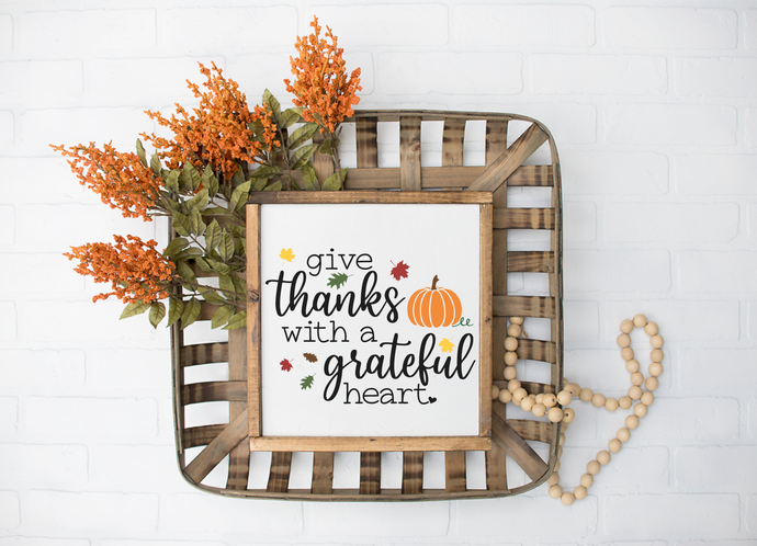 Give Thanks with a grateful heart SVG Digital Design