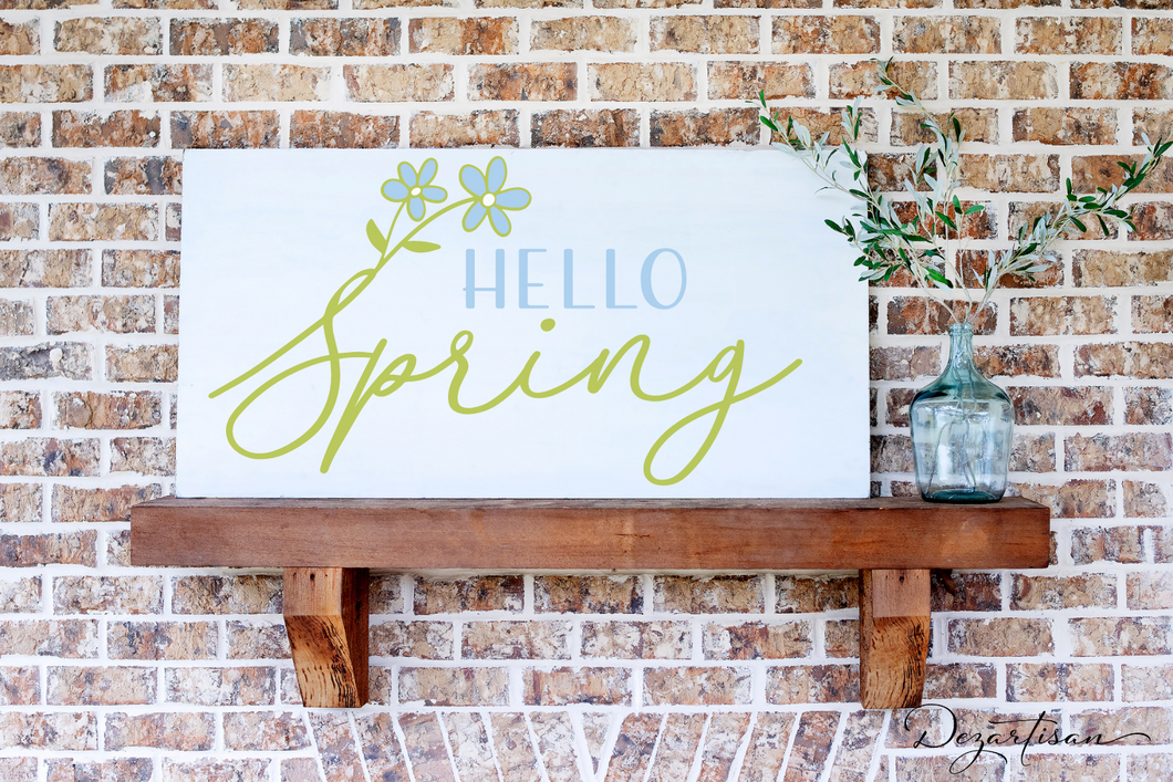 Hello Spring With Flowers SVG Digital Design