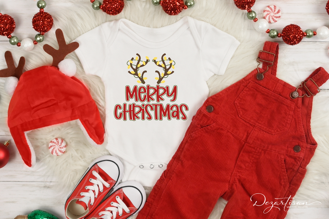 Merry Christmas Reindeer Antlers SVG, DXF or PNG Digital Download for Cricut, Silhouette and Ikonart Stencil Machines