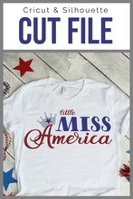 Load image into Gallery viewer, Little Miss America Patriotic Fourth of July Premium Cut Files SVG | DXF Cricut Silhouette 
