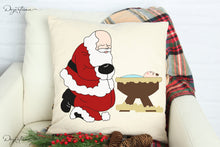 Load image into Gallery viewer, Santa kneeling Baby Jesus SVG, Christmas Cut File
